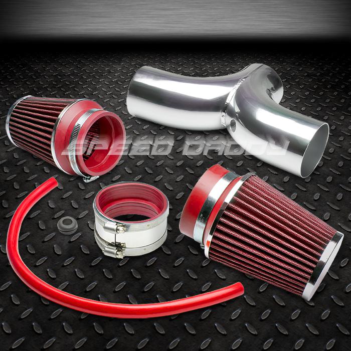 Purchase DUAL/TWIN SHORT RAM AIR INTAKE INDUCTION+RED FILTER KIT SYSTEM