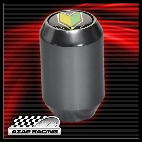 Mt gunmetal gear shift knob wakaba driver badge beginner for honda and acura
