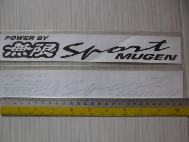 2 jdm mugen sport di-cut sticker decals for honda. car tuning, detailing.