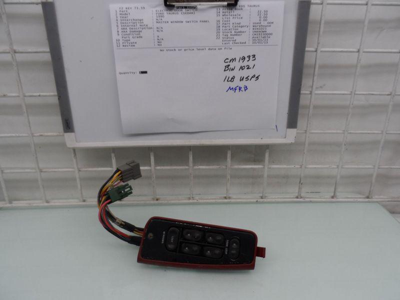 MASTER WINDOW SWITCH PANEL WITH BEZEL OEM FORD TAURUS (SEDAN) 1990, US $22.50, image 8