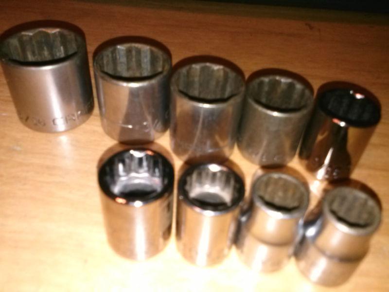 9 CRAFTSMAN 3/8 DRIVE 12 POINT SOCKET SET 3/8-13/16, US $9.00, image 2
