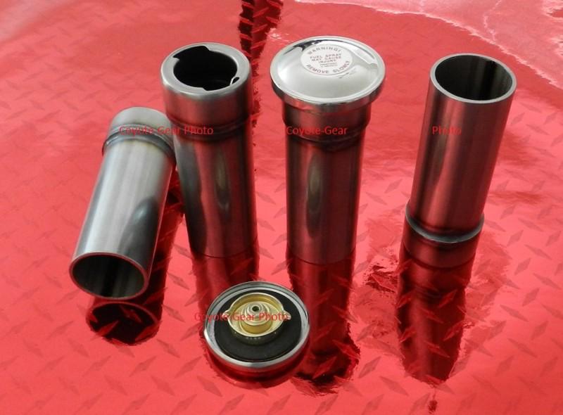 Steel filler neck weld on 6" tall & vented gates chromed cap for fuel gas tank