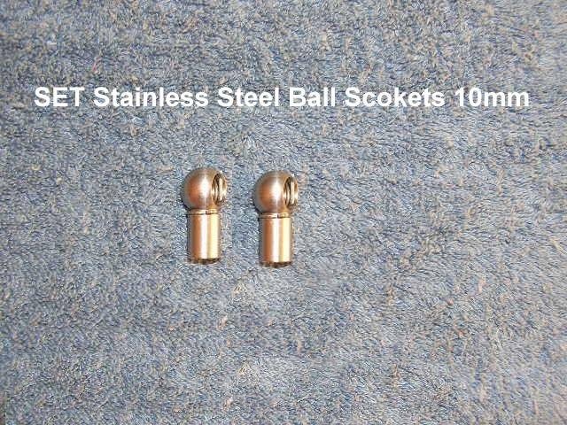 2ea 10mm ss nitro-prop new strut spring ball socket joint cap end fitting m6 x 1