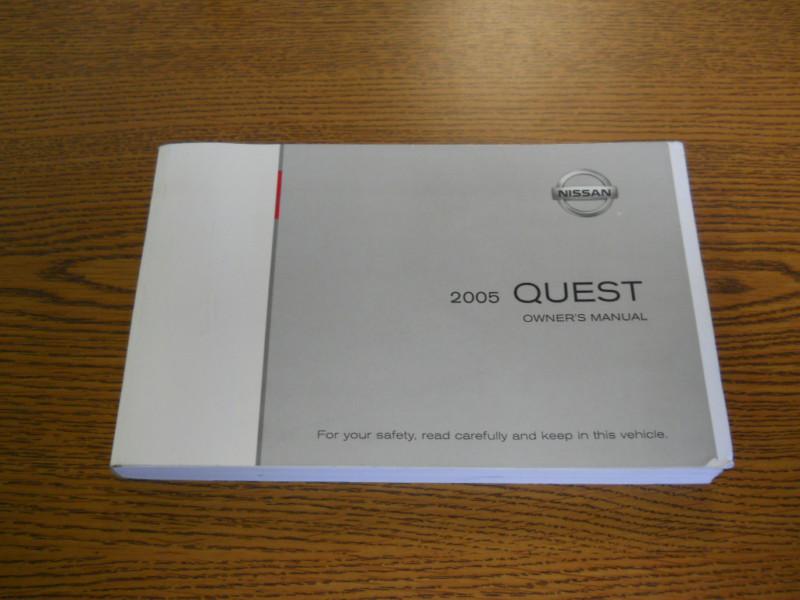 05 2005 nissan quest owners manual  **actual photos/see other photos**