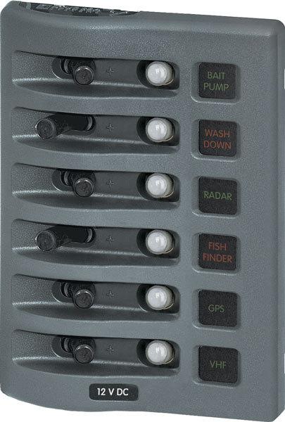 Blue sea panel wd 12vdc clb6pos gray 4376