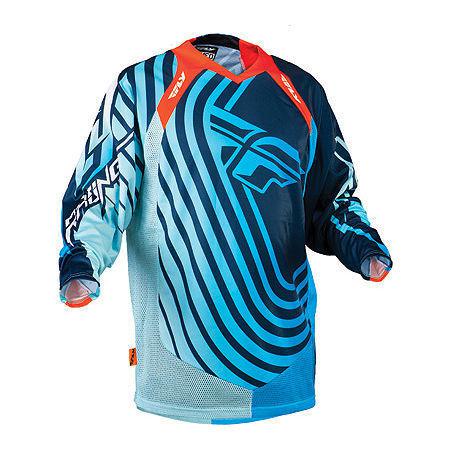 2013 fly racing evolution sonar jersey blue/light blue large item # 366-121l