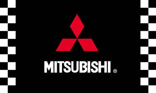 Mitsubishi motors flag 3x5' checkered banner jx*