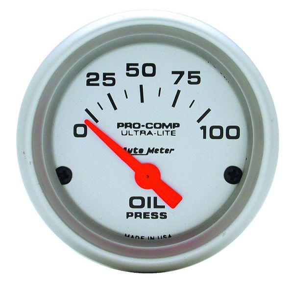 Auto meter 4327 ultra lite 2 1/16" electric oil pressure gauge 0-100 psi