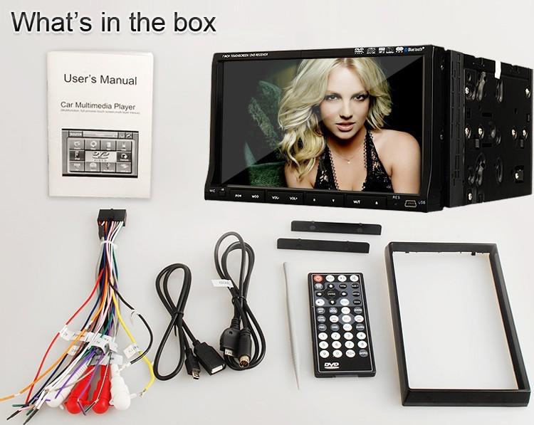 Iso 2din 7" touch screen car dvd player radio ipod bluetooth in-dash head unit