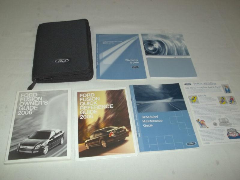 2006 ford fusion owner's manual 7/pc.set & black ford zippered factory case.oem.
