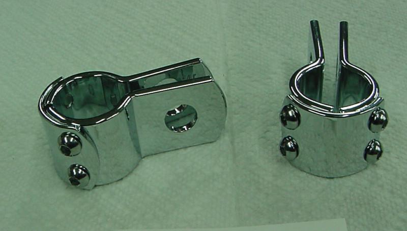 Custom frame clamps,custom exhaust clamps,custom foot peg mounts,1-1/4" diameter
