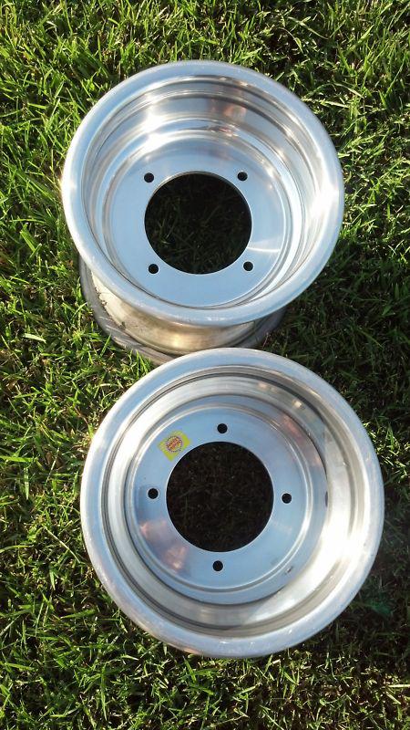 Set of (2) dwt douglas wheels  # 019-04  9x8 3b+5n 4/136 10mm rolled edge 