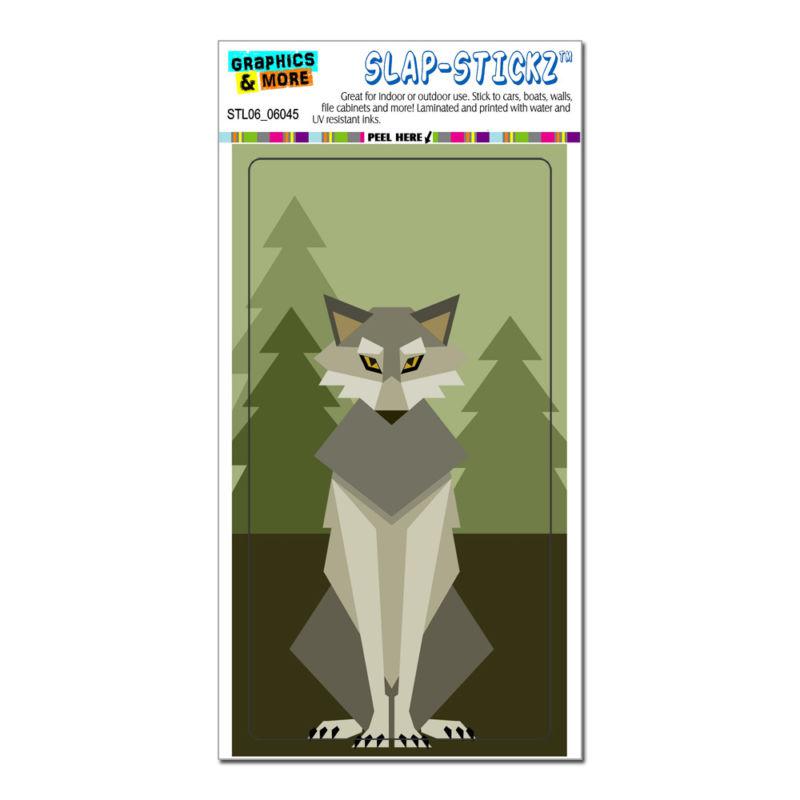 Geometric wolf grey - slap-stickz™ automotive car window locker bumper sticker