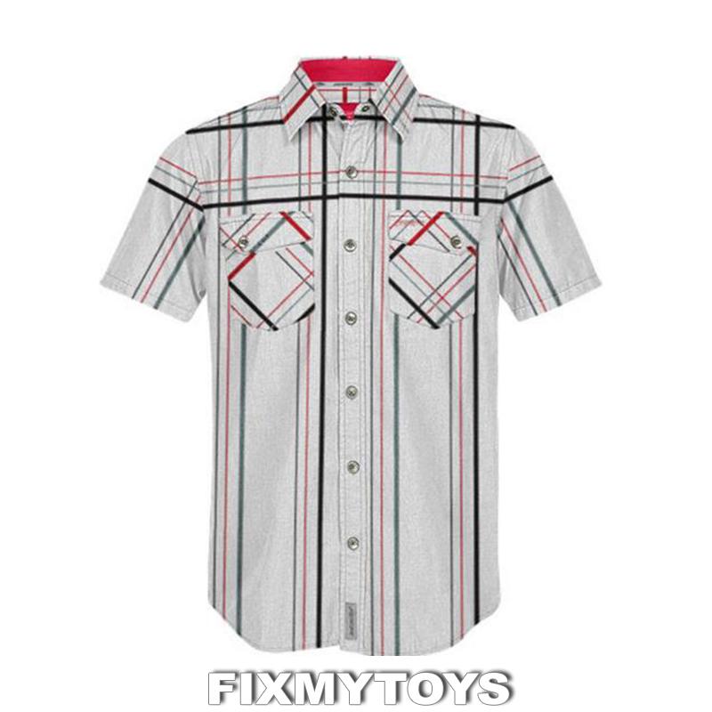 Oem polaris rzr fossil creek light grey short sleeve plaid  sizes s-3xl