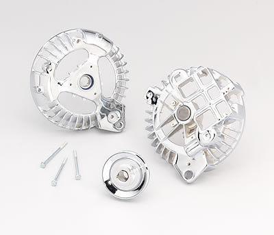 Summit racing alternator case chrome aluminum chrysler round back style kit