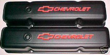 Small block chevy tall black valve covers camaro sbc sb