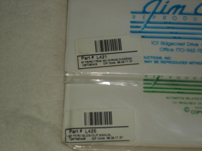 1967 FIREBIRD WIRING DIAGRAM MANUAL & MOULDING & CLIP MANUAL, US $6.99, image 3