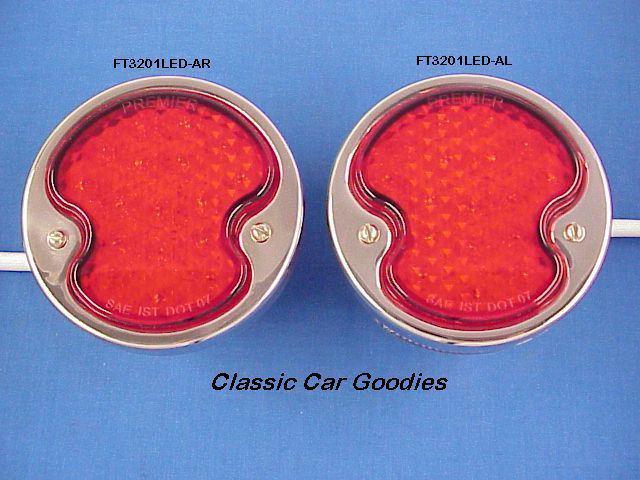 1932 ford led tail lights (2) stainless 12v steel street rod