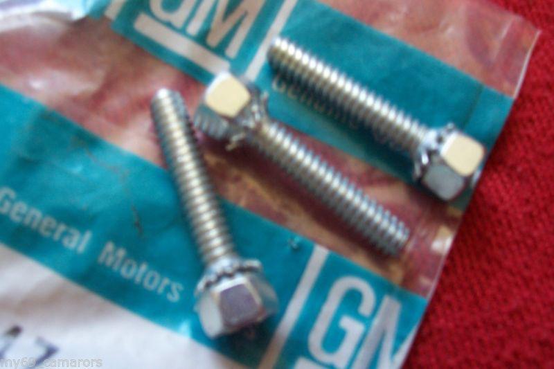 Nos gm 3 wiper motor mount screws **b & h** rare stamped **no reserve** !