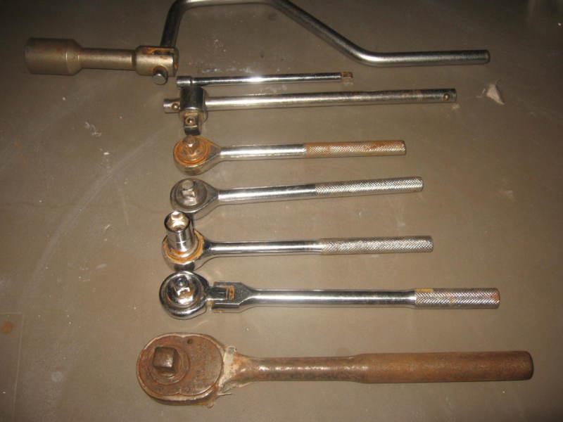 5 mix lot of used socket ratchet wrenches - 1/2' - and 3/8'  - others not inc.