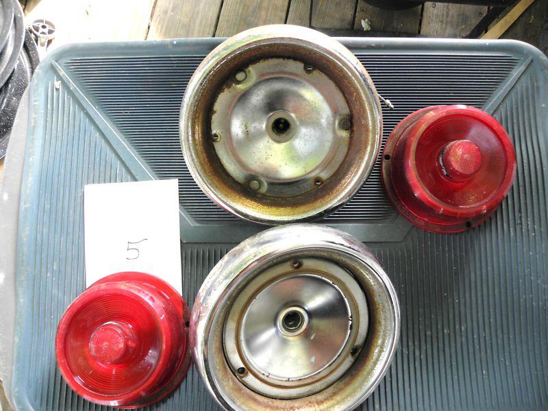 1955 Ford Tail Light Assembly -Housing, Lenses, - Pair 5 Thunderbird, US $14.00, image 2