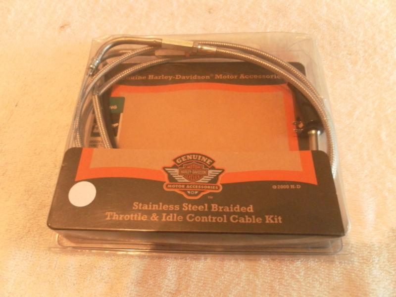Harley road king braided throttle/idle cables new