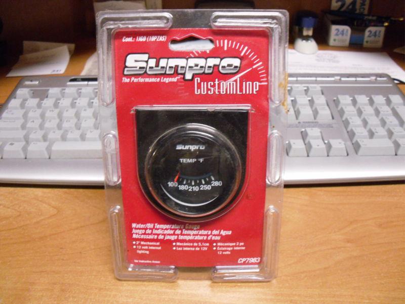 Buy 2" Mechanical Water, Oil Temperature Gauge Black / Black Bezel New Sunpro CP7983 in Mount