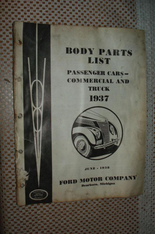 1937 ford car & truck body parts catalog original parts numbers book rare 
