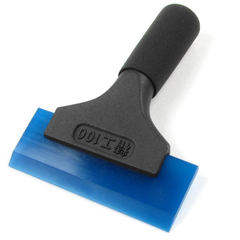 Nonslip black alloy handle auto window scraper cleaning tool dark blue