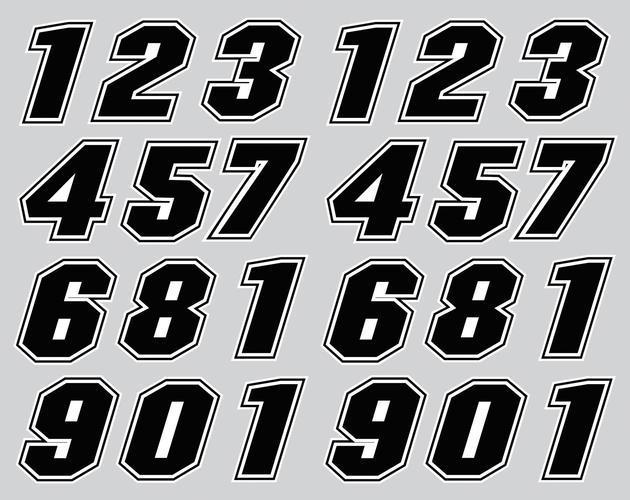 Msr racing wide number iron on motorcycle jersey id kit white/black