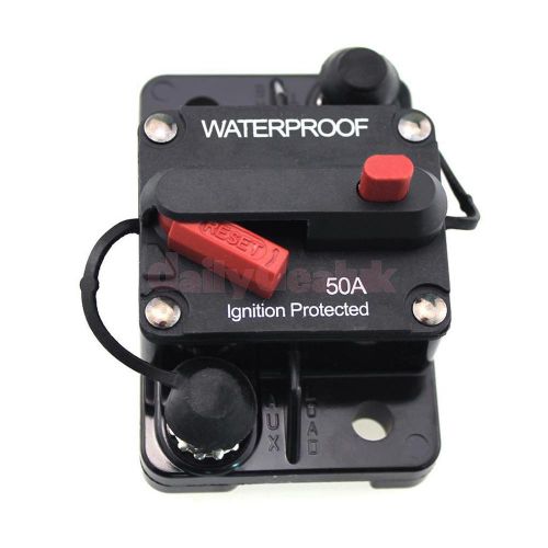 Inline auto waterproof 50-amp circuit breaker manual reset switch 12v