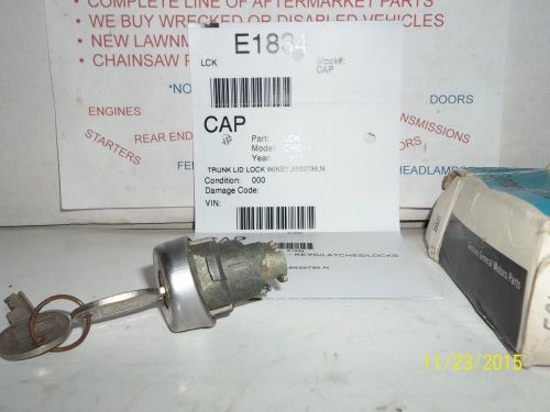 Nos trunk lock with keys gm  chevrolet chevette 80 81 82 83 84 85 86 87