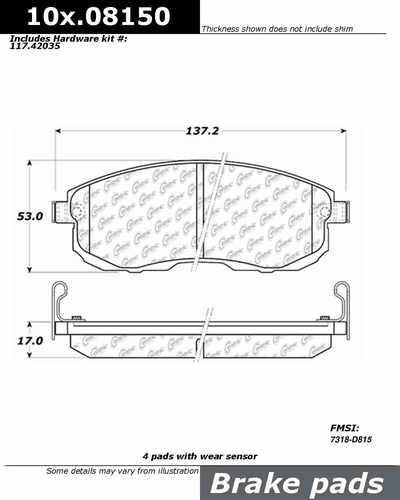 Centric 106.08150 brake pad or shoe, front