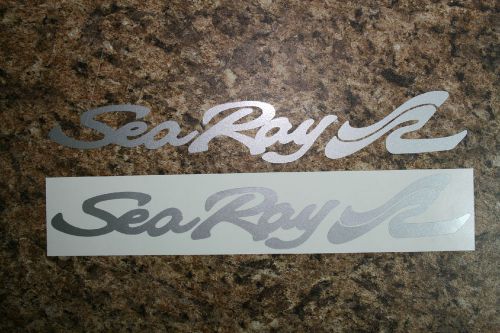 Sea ray boat decal 12&#034; mirror chrome sea ray decal (pair)