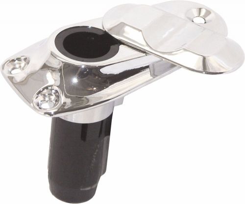 Shoreline marine 2 prong chrome angled stern light pole base for boat sl52099