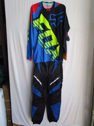 Adult  combo set motocross oneal pants men&#039;s 28, fox savant jersey small blue