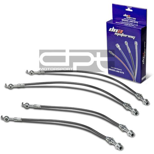 4pc f+r stainless steel hose brake line 93-97 mazda mx6/626 v6/probe gt black