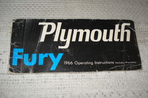 1966 plymouth fury owners manual original glovebox book