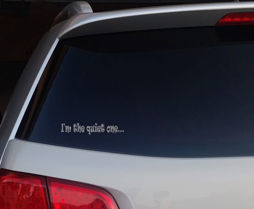 I'm the quiet one... vinyl decal for car, laptop, truck, notebook sticker