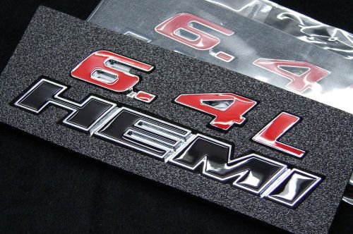 6.4 hemi  emblems decals badges for dodge challenger 300c ram srt (2- piece set)