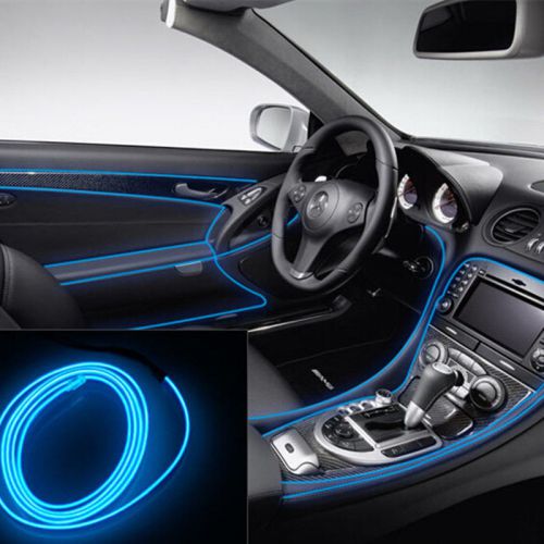 Car 12v el wire blue cold light lamp neon lamp atmosphere lights unique decor 2m
