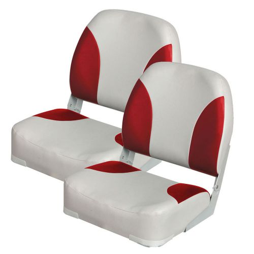 Set of 2 heavy-duty deluxe folding boat seats, red, extra large