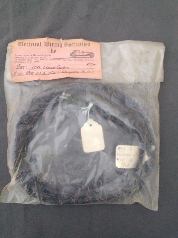 1941 lincoln custom tail light stop light license light wiring harness