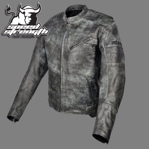 Speed & strength speed shop leather jacket med black