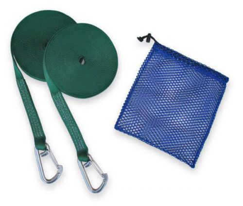 2 sailboat green 20' jackline strap stainless steel hook