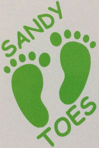 Sandy toes car truck window boat kayak vinyl decal 6in