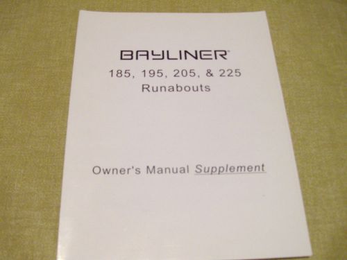 Bayliner 185 195 205 225 owner's manual supplement 1786916 vgc