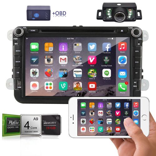 Android 4.4 quad quad core 8"car in-dash dvd stereo player gps for vw volkswagen