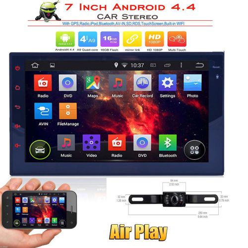 7" 2din android 4.4 car dvd player gps wifi radio quad-core mirror-link + camera