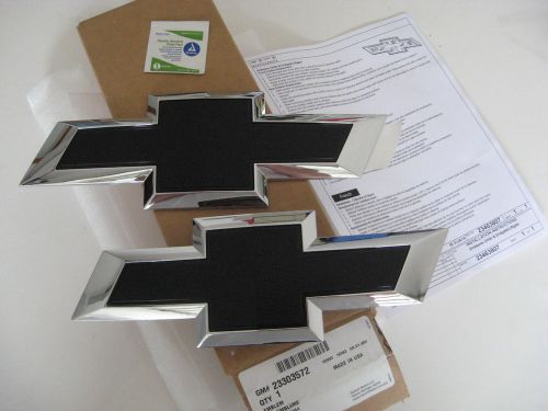 2016 chevrolet silverado 1500 oem black bowtie emblem pair set lot new 23303572